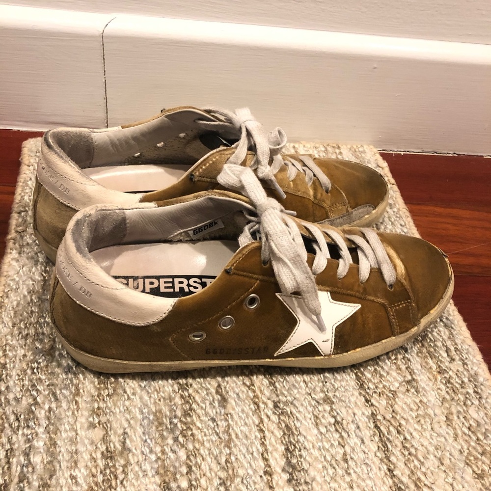 Golden Goose Superstar Gold Velvet Sneakers